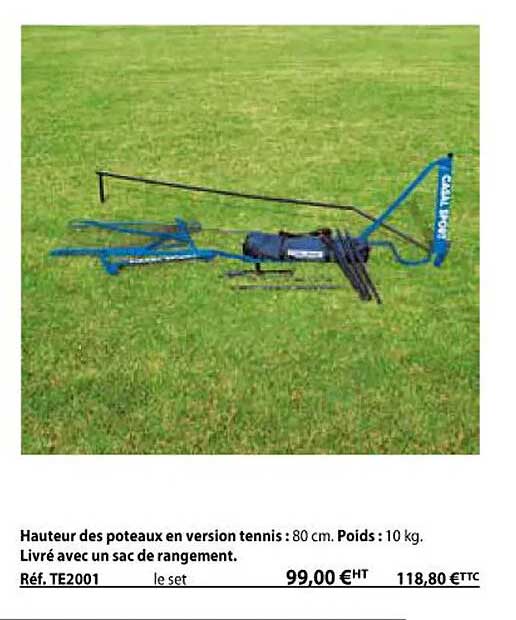 hauteur des poteaux en version tennis