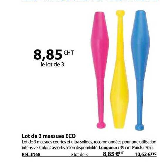lot de 3 massues eco