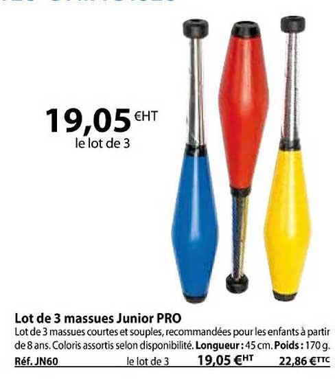 lot de 3 massues junior pro