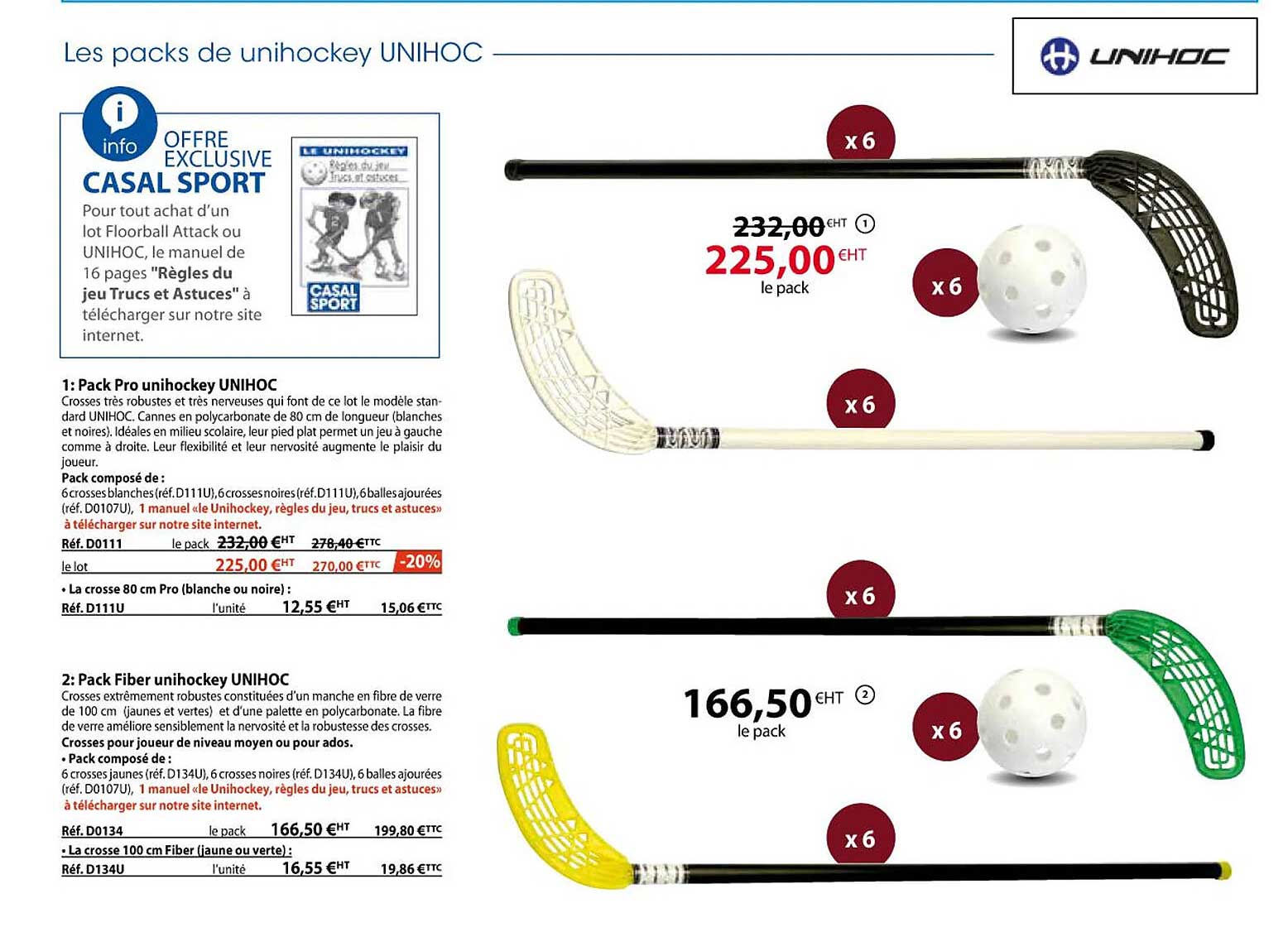 pack pro unihockey unihoc, pack fiber unihockey unihoc