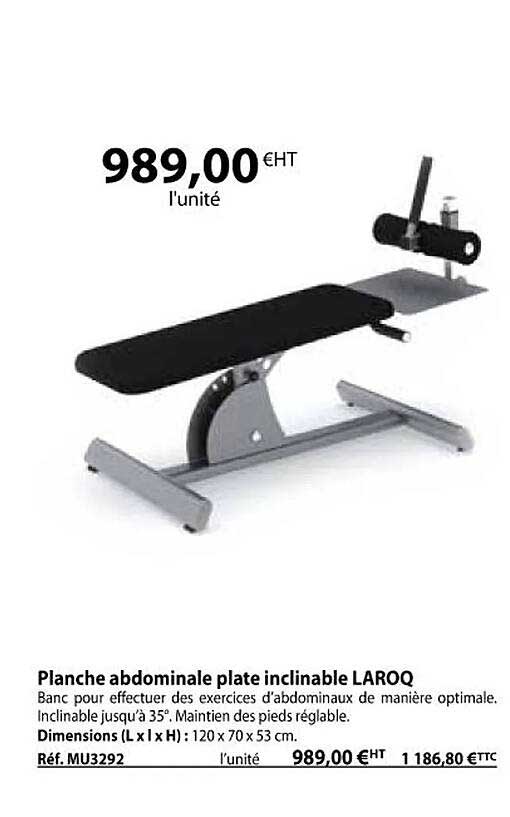 planche abdominale plate inclinable laroq