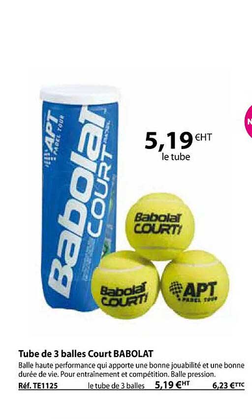 tube de 3 balles court babolat