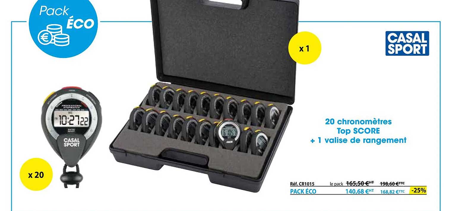 20 chronomètres top score + 1 valise de rangement