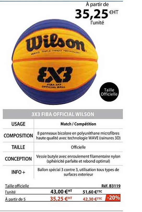 3 x 3 fiba official wilson