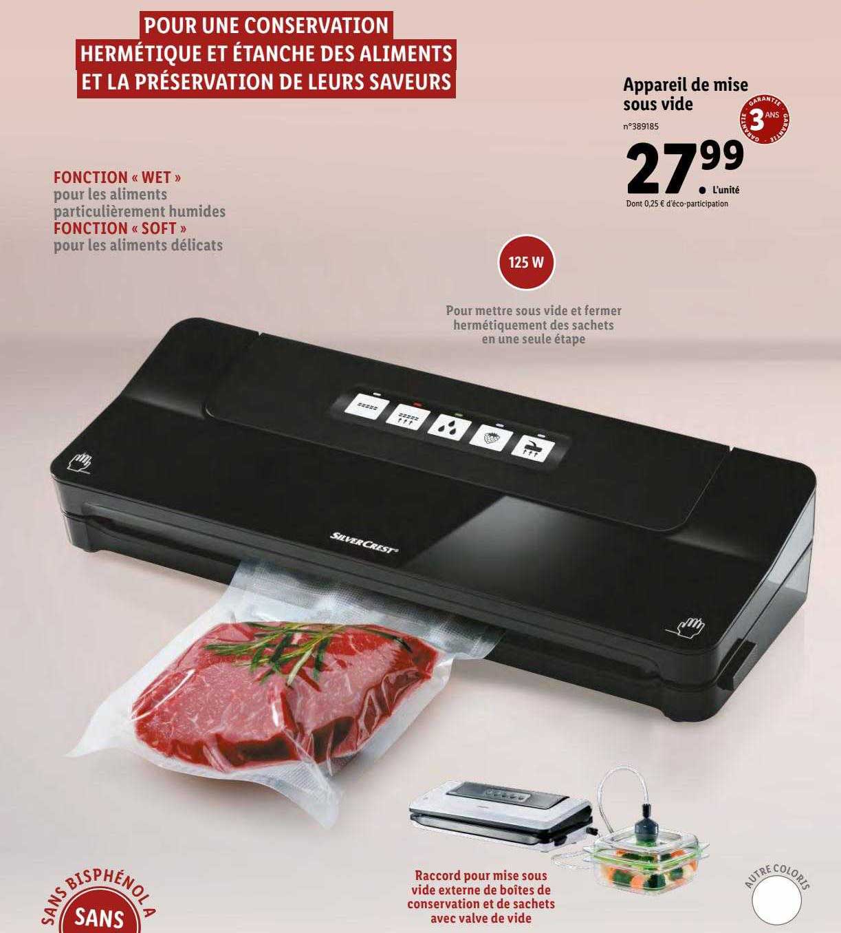 appareil de mise sous vide silver crest