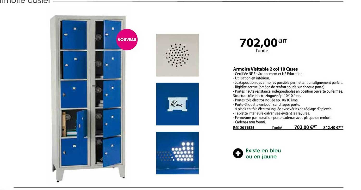 armoire visitable 2 col 10 cases