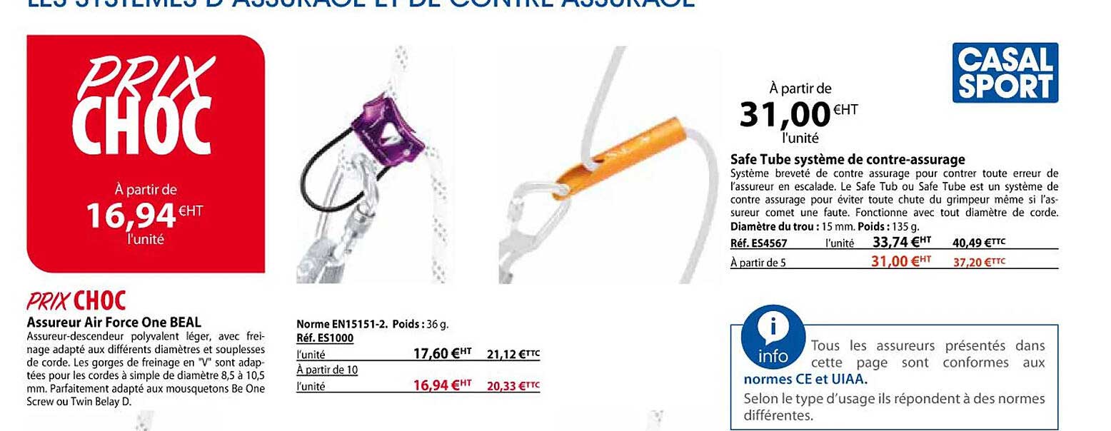 Assureur Air Force One Beal, Safe Tube Système De Contre-assurage
