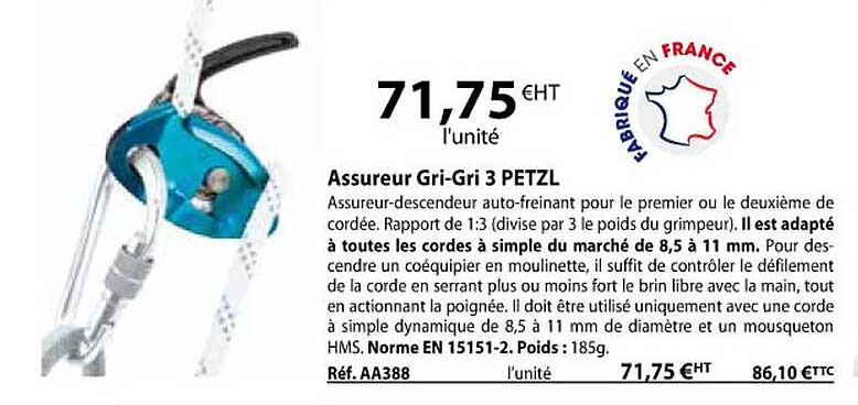 assureur gri-gri 3 petzl