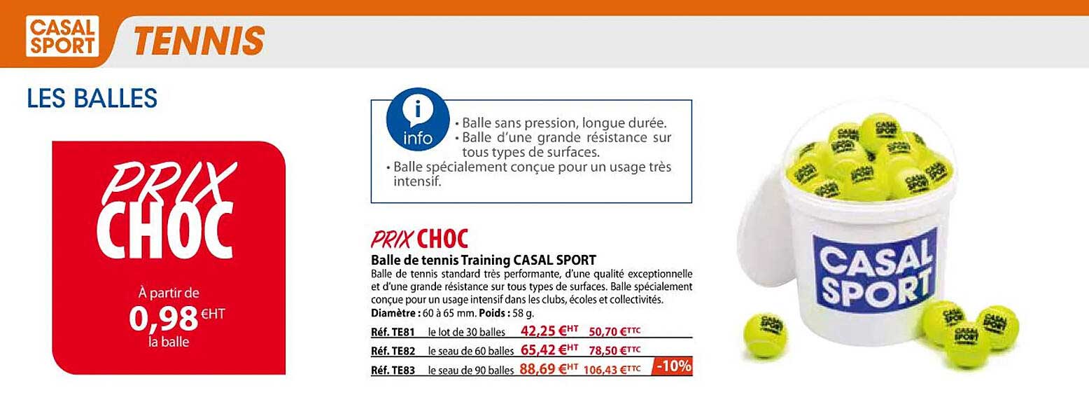 balle de tennis training casal sport