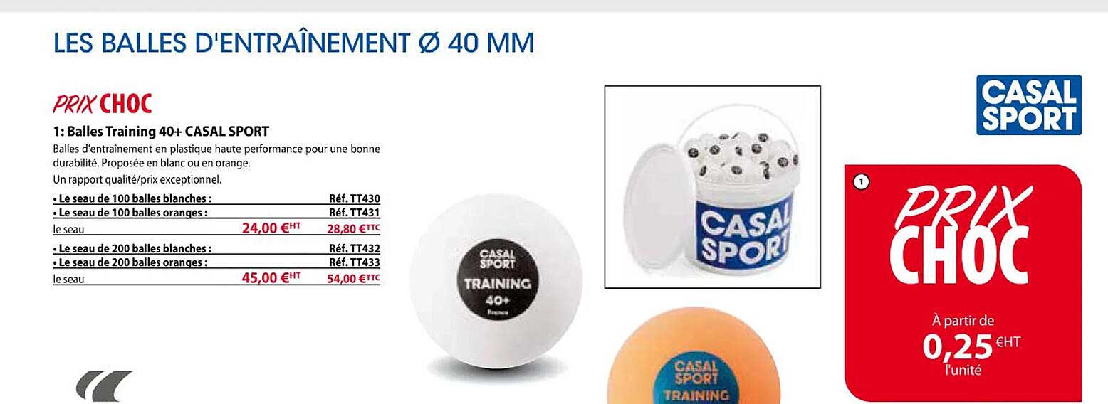 balles training 40+ casal sport