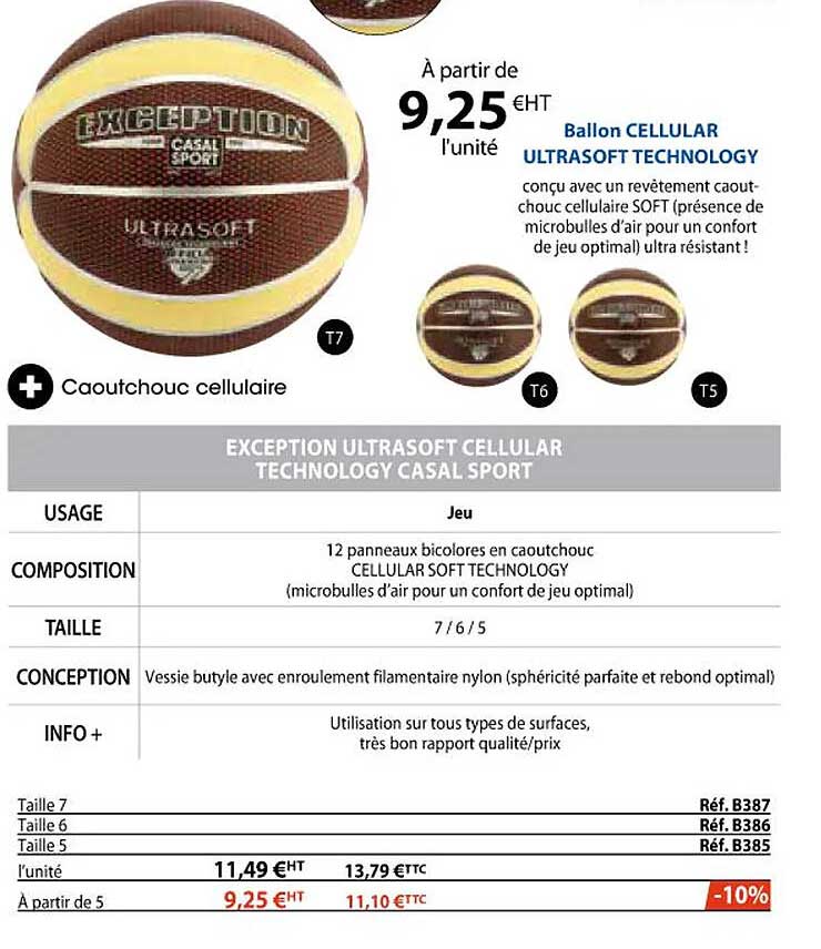 ballon cellular ultrasoft technology, exception ultrasoft cellular technology casal sport