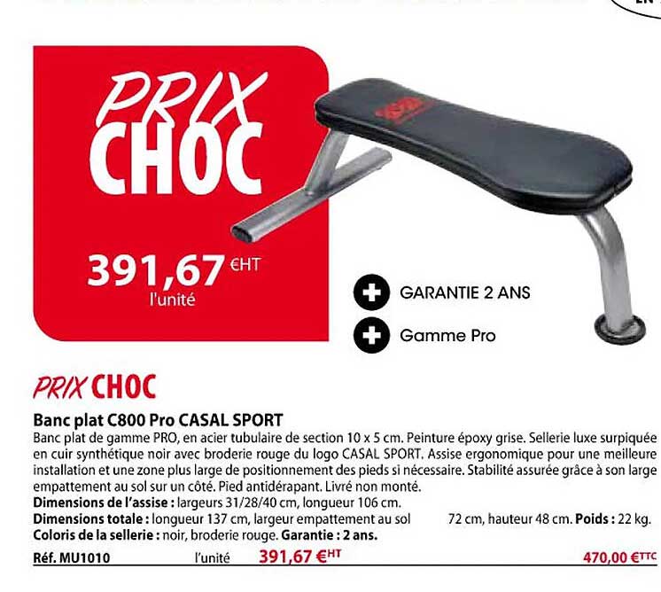 banc plat c800 pro casal sport