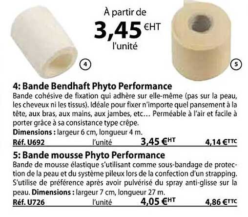 bande bendhaft phyto performance, bande mousse phyto performance