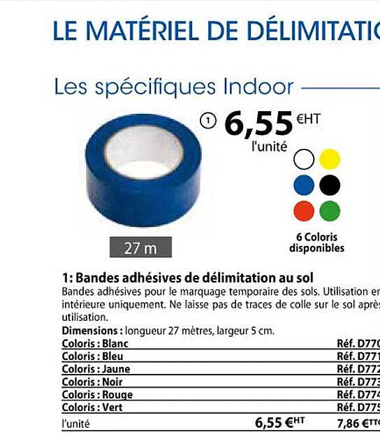 bandes adhésives de délimitation au sol