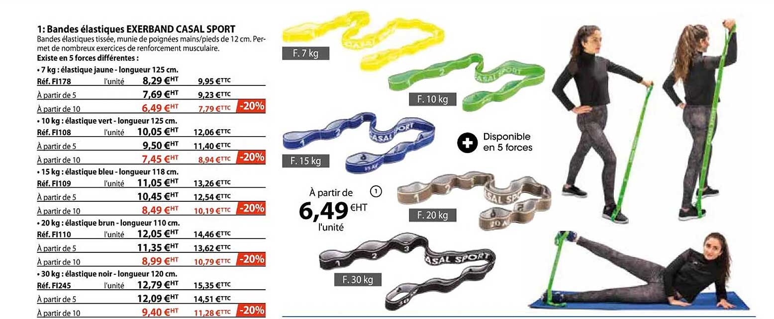 bandes élastiques exerband casal sport