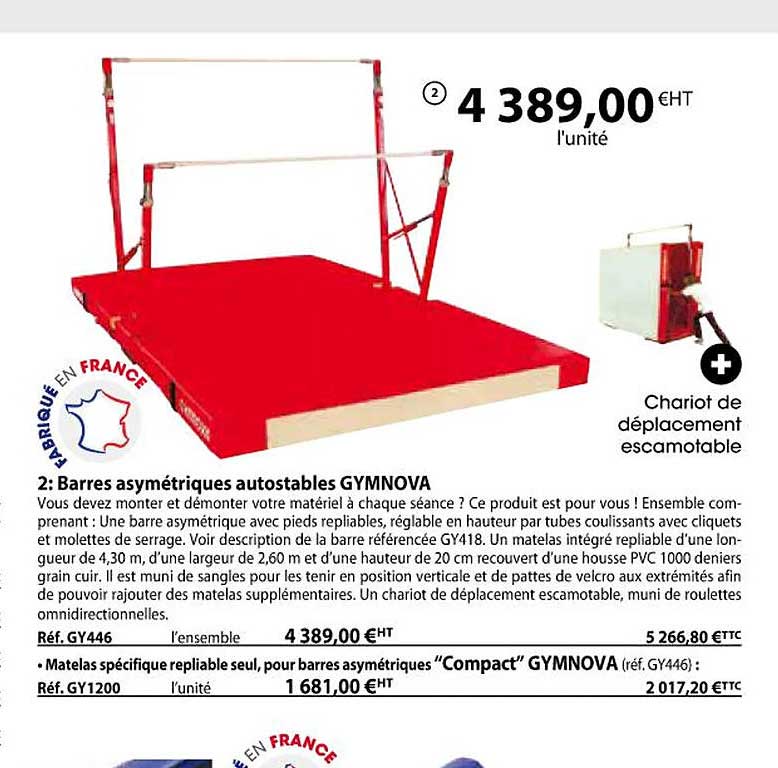 barres asymétriques autostables gymnova