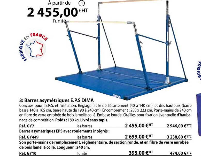 barres asymétriques e.p.s dima
