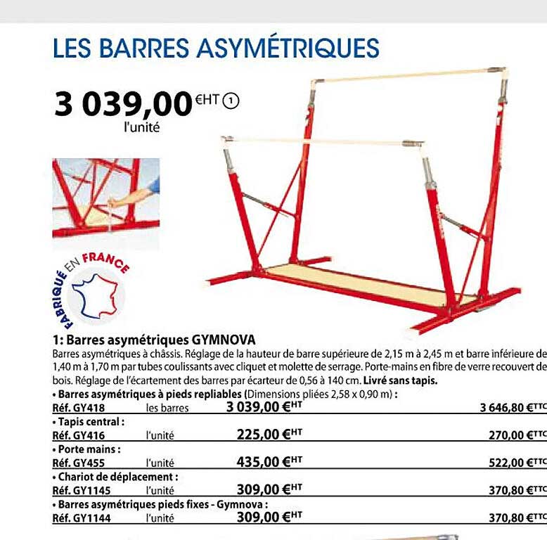 barres asymétriques gymnova