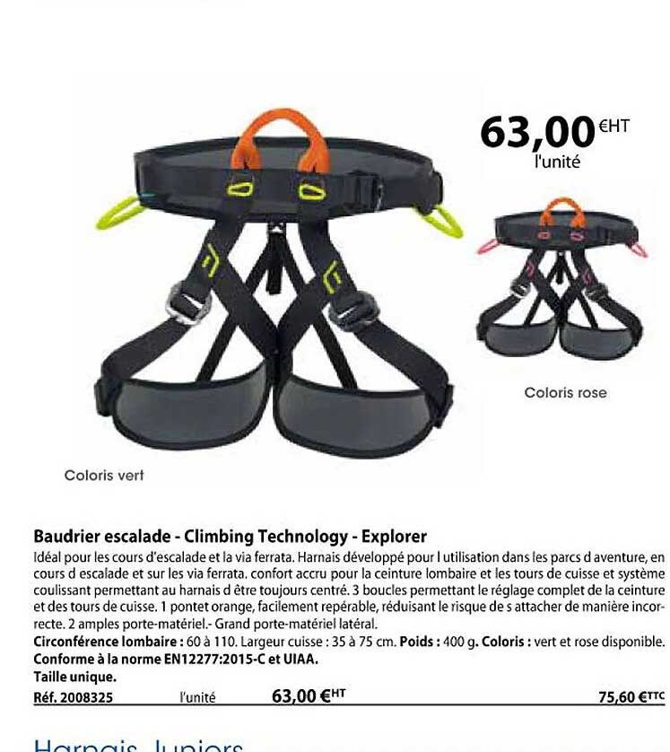 baudrier escalade - climbing technology - explorer
