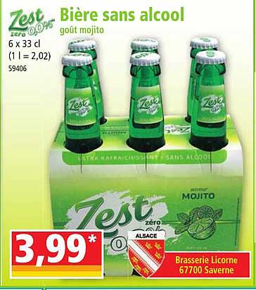 bière sans alcool goût mojito zest zero 0,0%