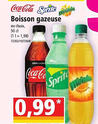 boisson gazeuse coca-cola, sprite, mirinda