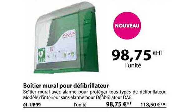 boîtier mural pour défibrillateur