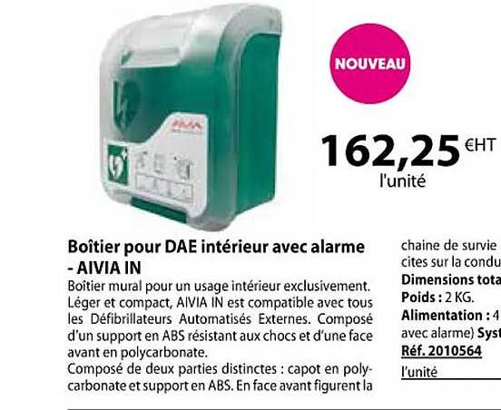 boîtier pour dae intérieur avec alarme - aivia in