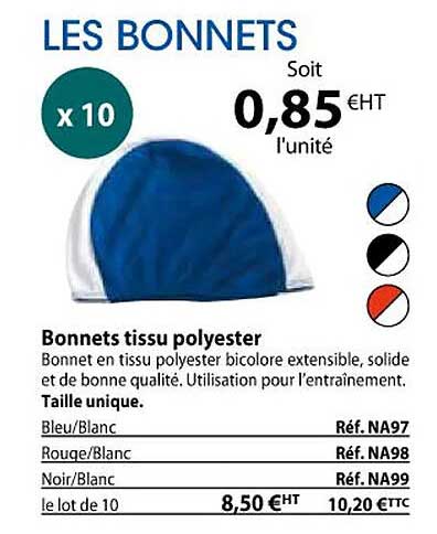 bonnets tissu polyester
