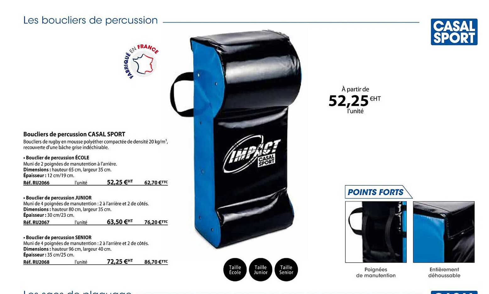 boucliers de percussion casal sport