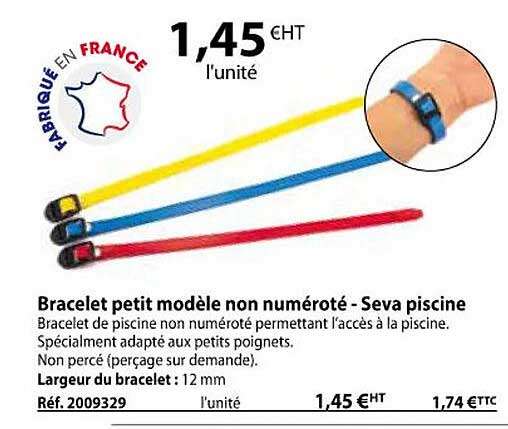 bracelet petit modèle non numéroté - seva piscine