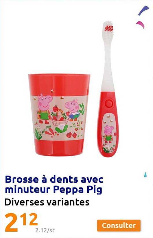 brosse à dents avec minuteur peppa pig