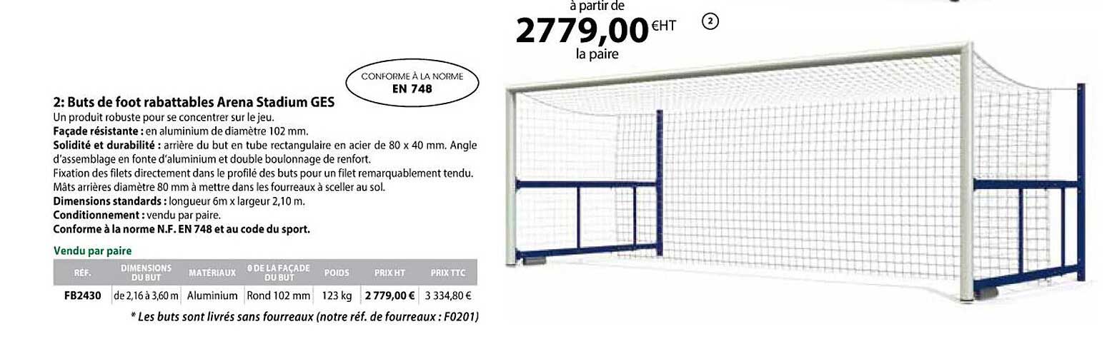 buts de foot rabattables arena stadium ges