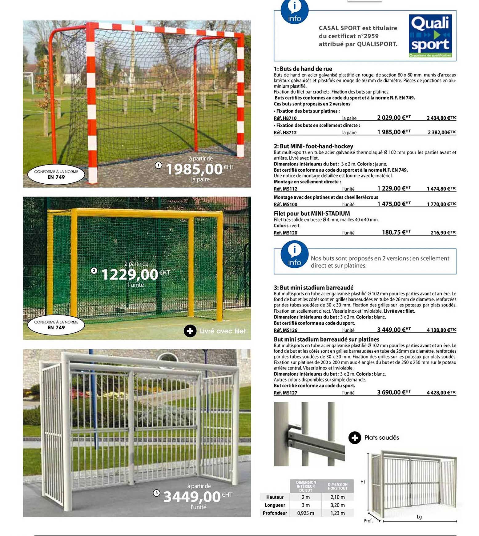 buts de hand de rue, but mini-foot-hand-hockey, but mini stadium barreaudé