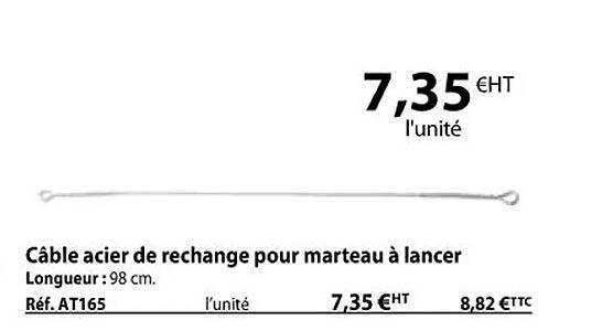 câble acier de rechange pour marteau à lancer