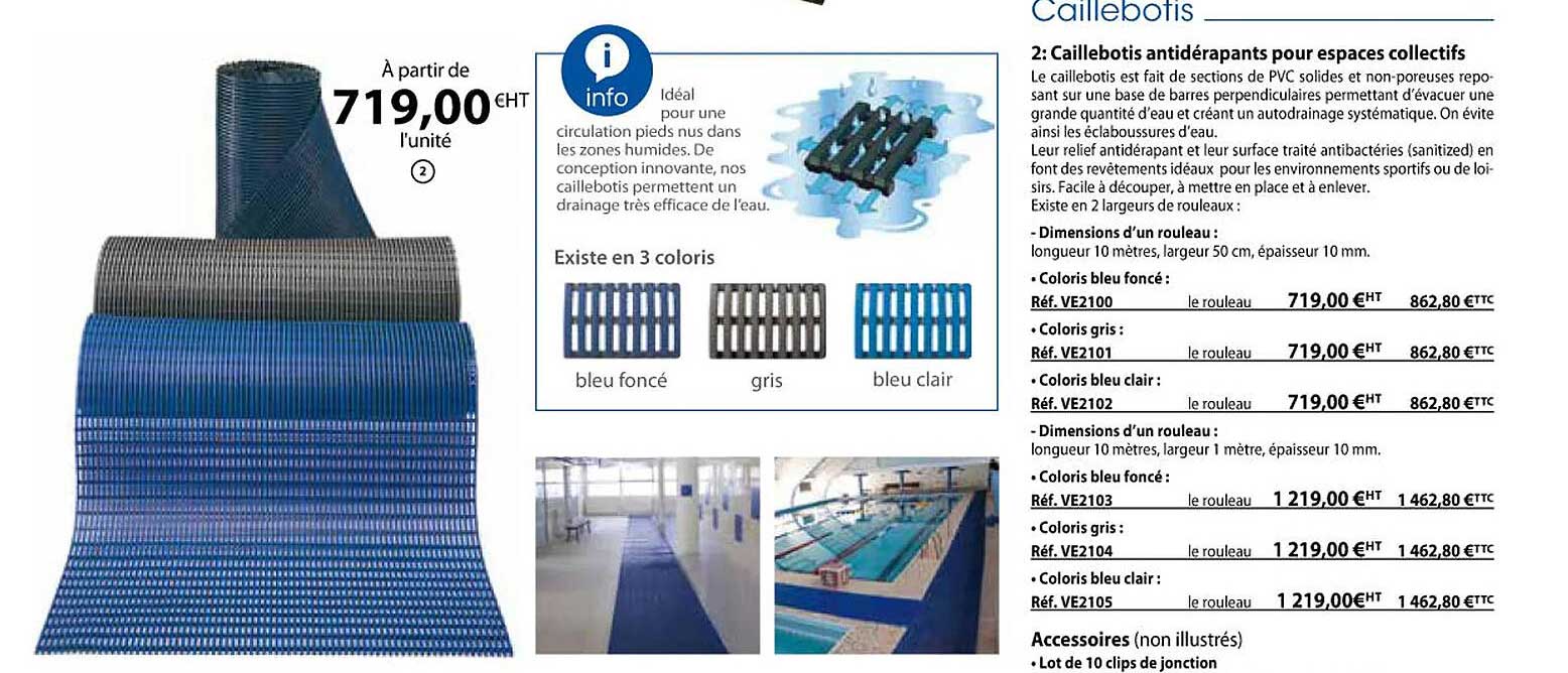 caillebotis antidérapants pour espaces collectifs