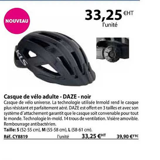 casque de vélo adulte - daze - noir