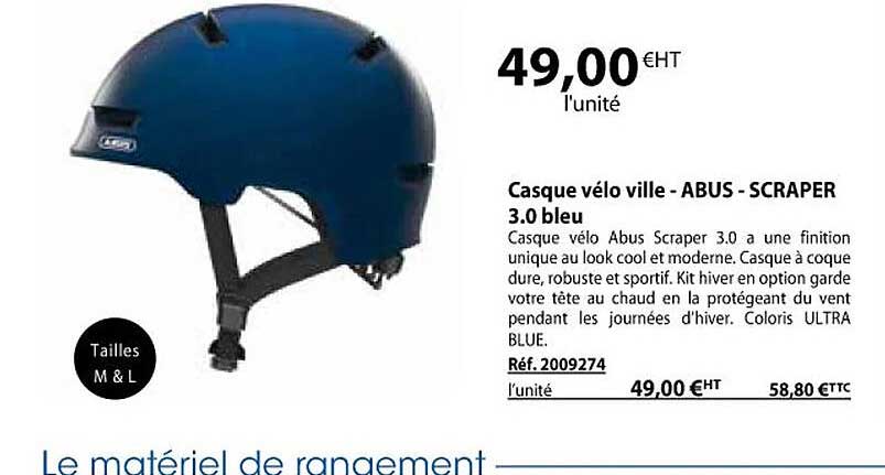 casque vélo ville - abus - scraper 3.0 bleu
