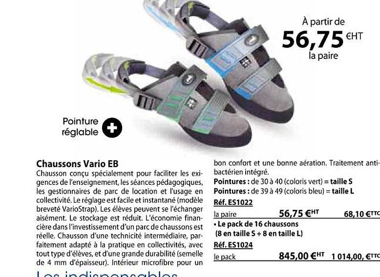chaussons vario eb