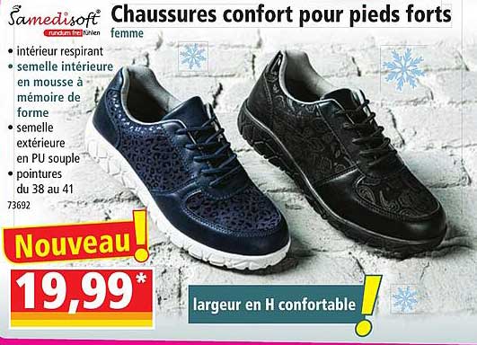 Chaussures Confort Pour Pieds Forts Femme Samedisoft