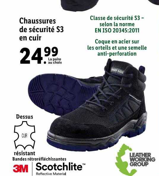 Chaussures De Sécurité S3 En Cuir