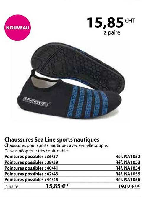 chaussures sea line sports nautiques