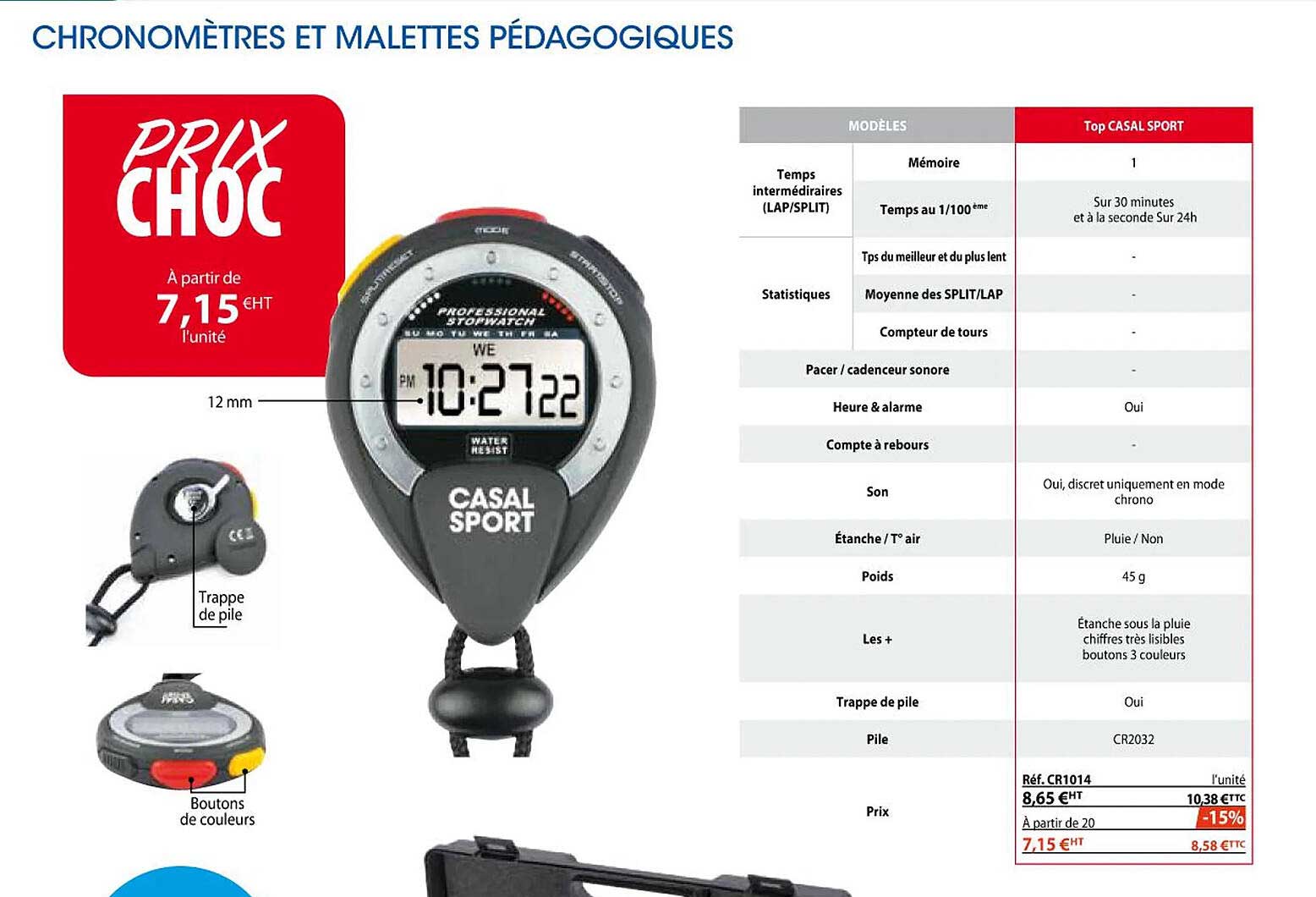 chronomètres et malettes pédagogiques