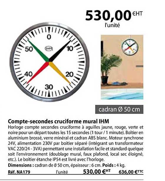compte-secondes cruciforme mural ihm