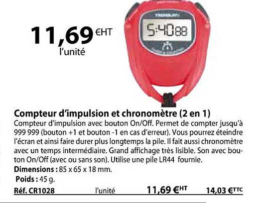 compteur d'impulsion et chronomètre (2 en 1)