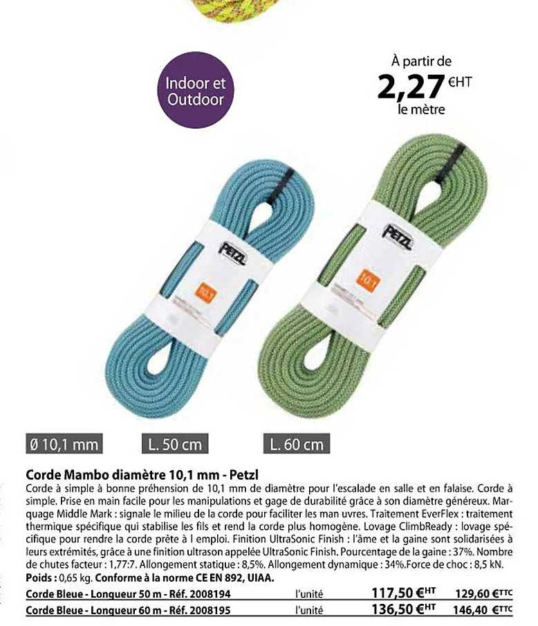 Corde Mambo Diamètre 10,1 Mm - Petzl