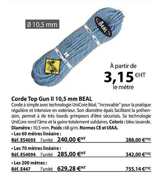 corde top gun II 10,5 mm beal