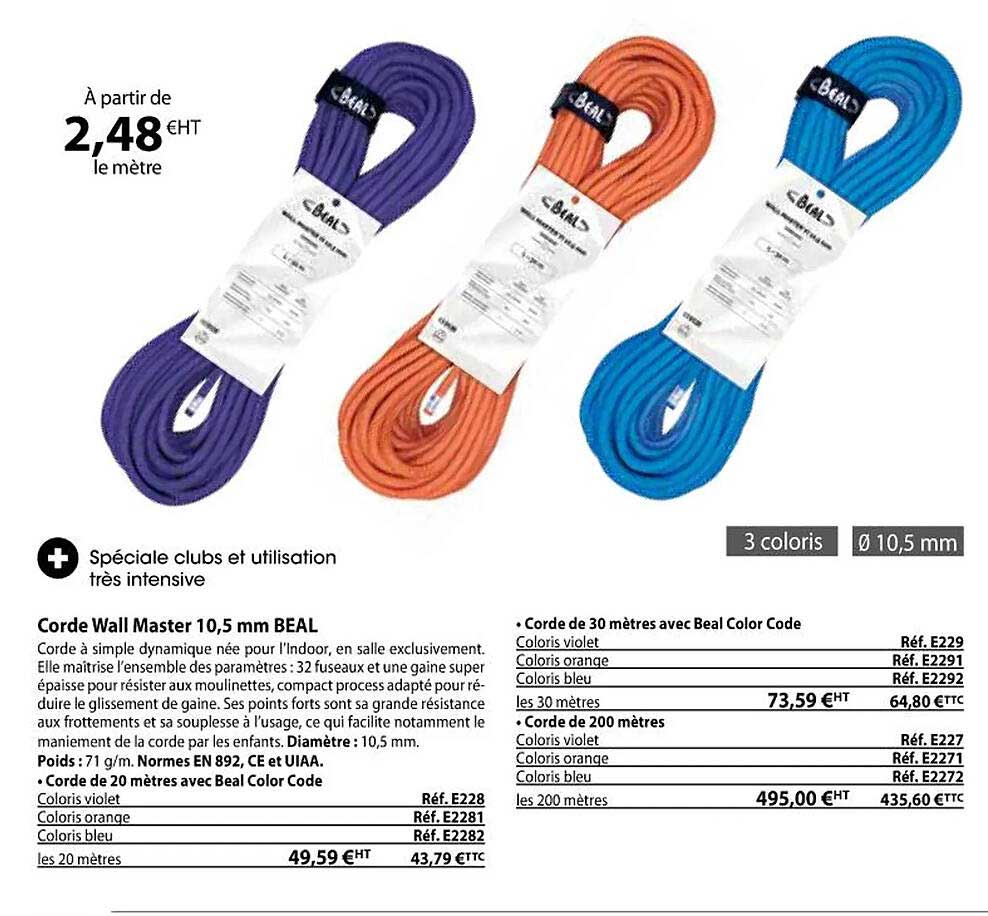 corde wall master 10,5 mm beal