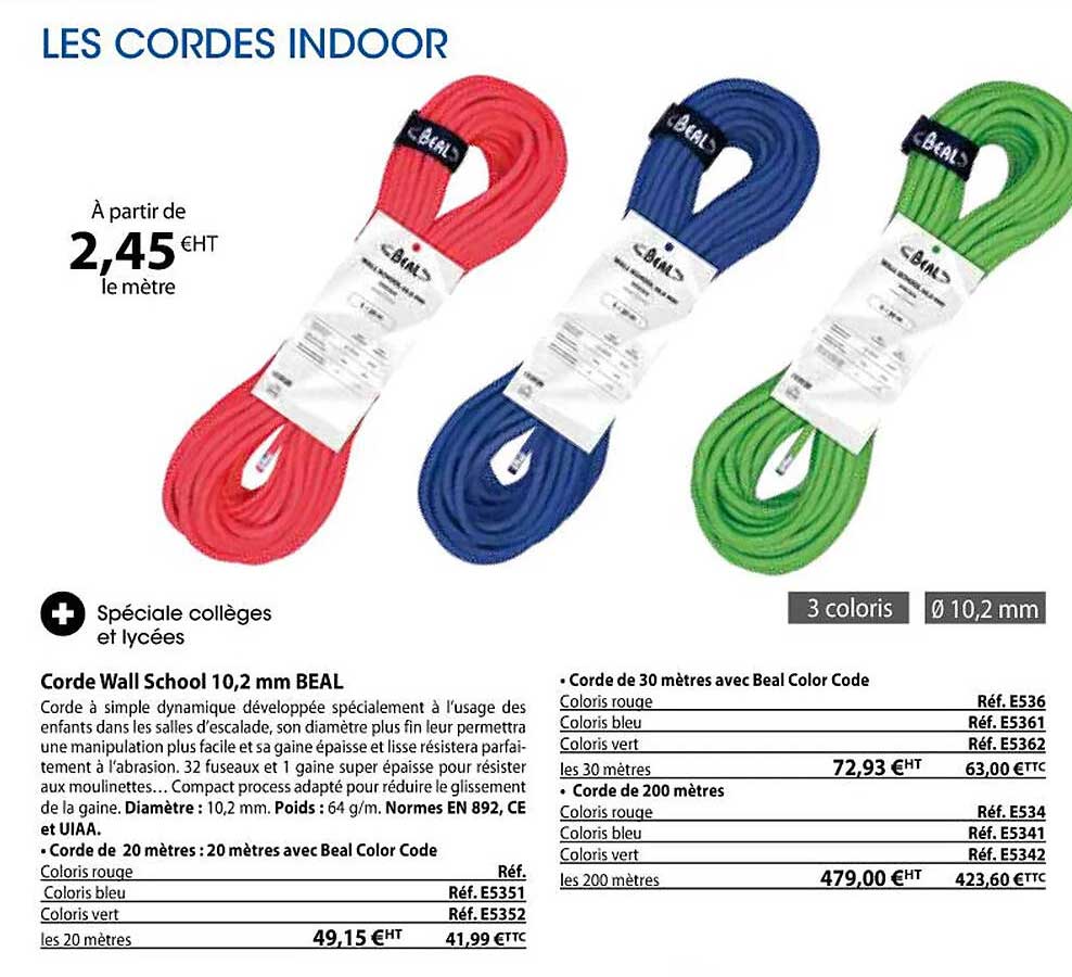 corde wall school 10,2 mm beal