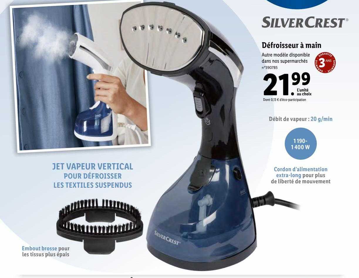 défroisseur à main silver crest