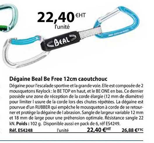 dégaine beal be free 12 cm caoutchouc